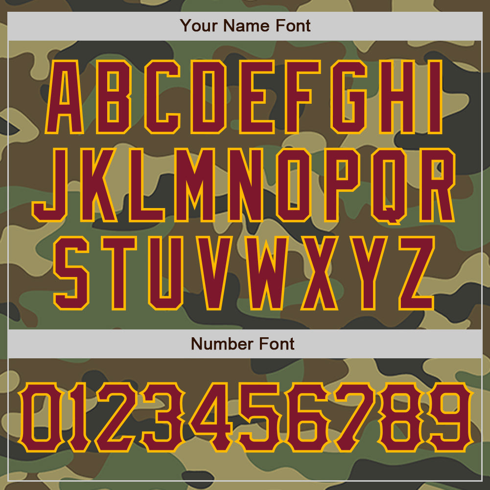 Custom Camo Crimson-Gold Authentic Salute To Service Baseball Jersey