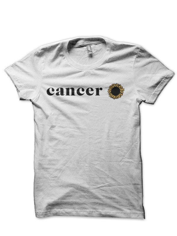 Cancer Retro Sunflower Zodiac White T-Shirt