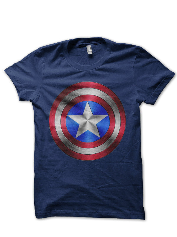 Captain America Navy Blue Tee Style002