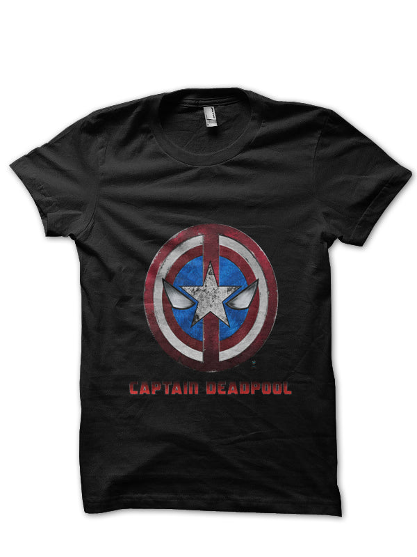Captain Deadpool Shield Logo (Captain America Parody) T-Shirt