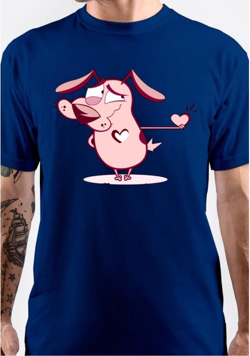 Courage The Cowardly Dog Half Sleeve T-Shirt