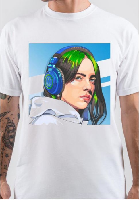 Billie Eilish Half Sleeve White T-Shirt