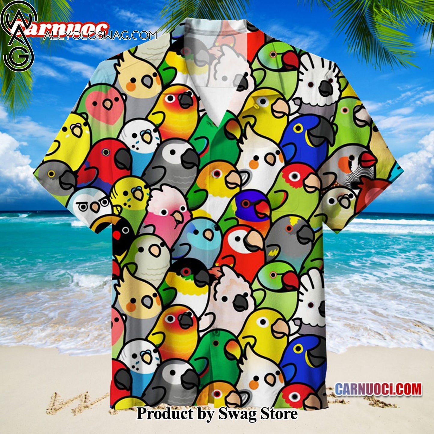 Cartoon Parrot Luxury Hawaiian Shirt