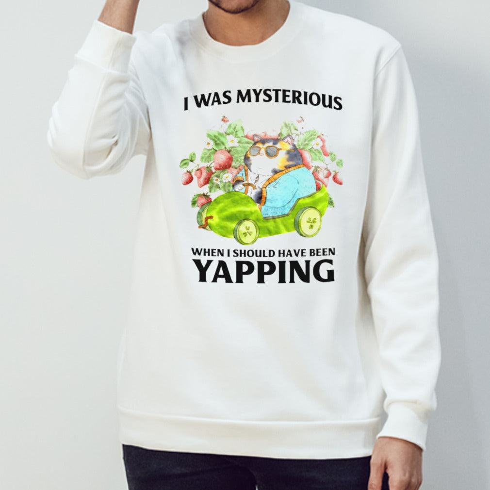 Cat I was mysterious when i should have been yapping shirt