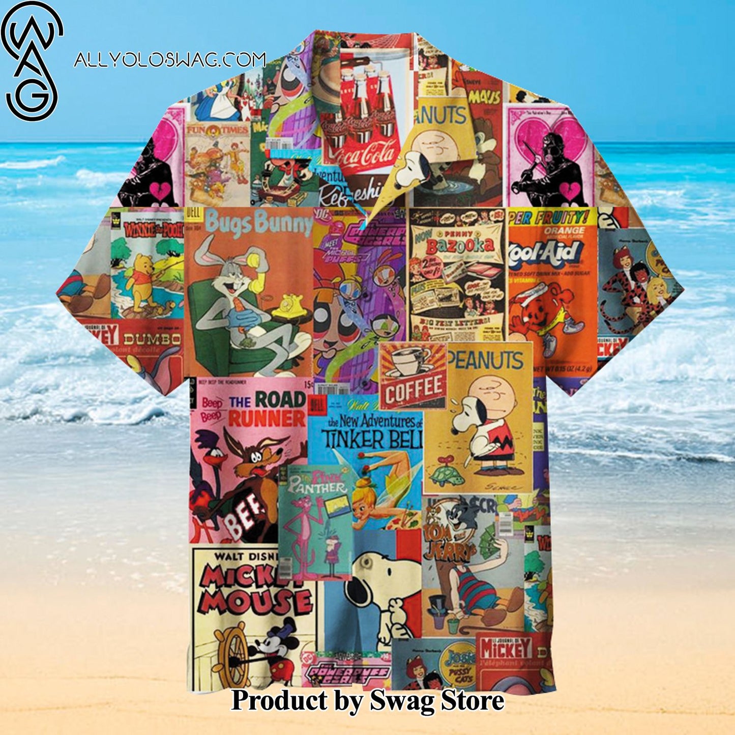 Classic Cartoon Characters Designer Hawaiian Shirt