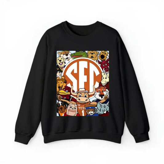 College Football Team Sweatshirt, SEC South Eastern Conference Mascots Sweatshirt, SEC Unisex Mascot Sweatshirt, Vintage Graphic Tees, Vintage Crewnecks, Sport Graphic Shirts, Unisex Sweatshirts for Men, for Women  Sweaters Tops