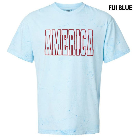 Colorblast - Red America Puff Colorblast Comfort Colors T-Shirt