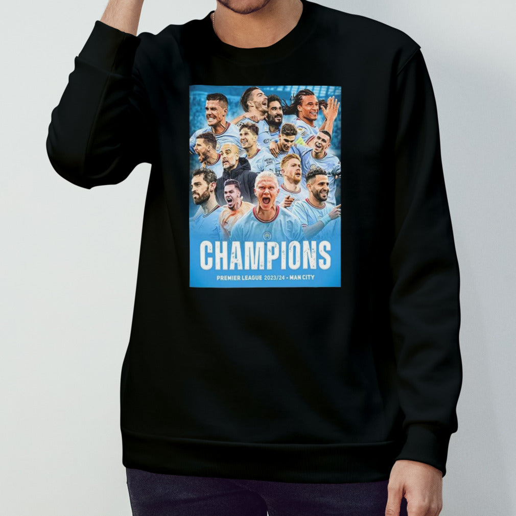 Congratulation Pep Guardiola With Manchester City Champions Premier League 2023-2024 Man City Champions 4 In A Row T-Shirt