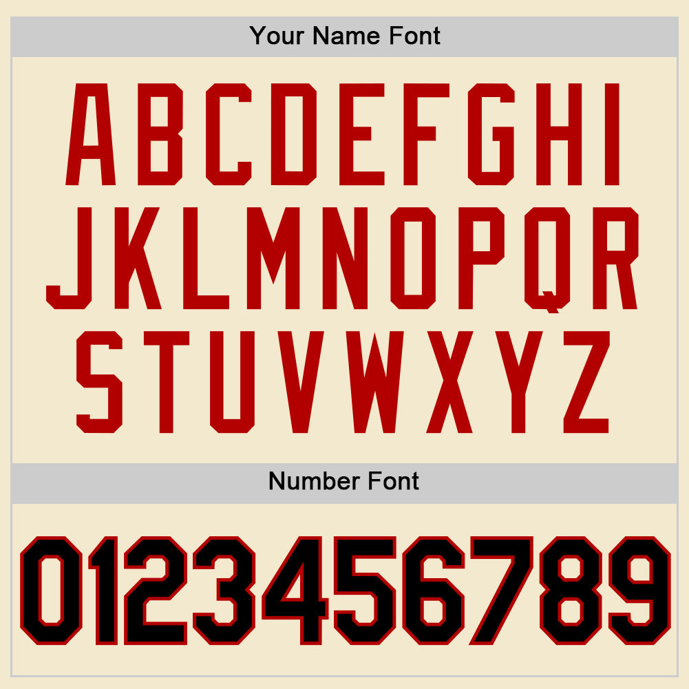 Custom Cream Black-Red Authentic Throwback Baseball Jersey