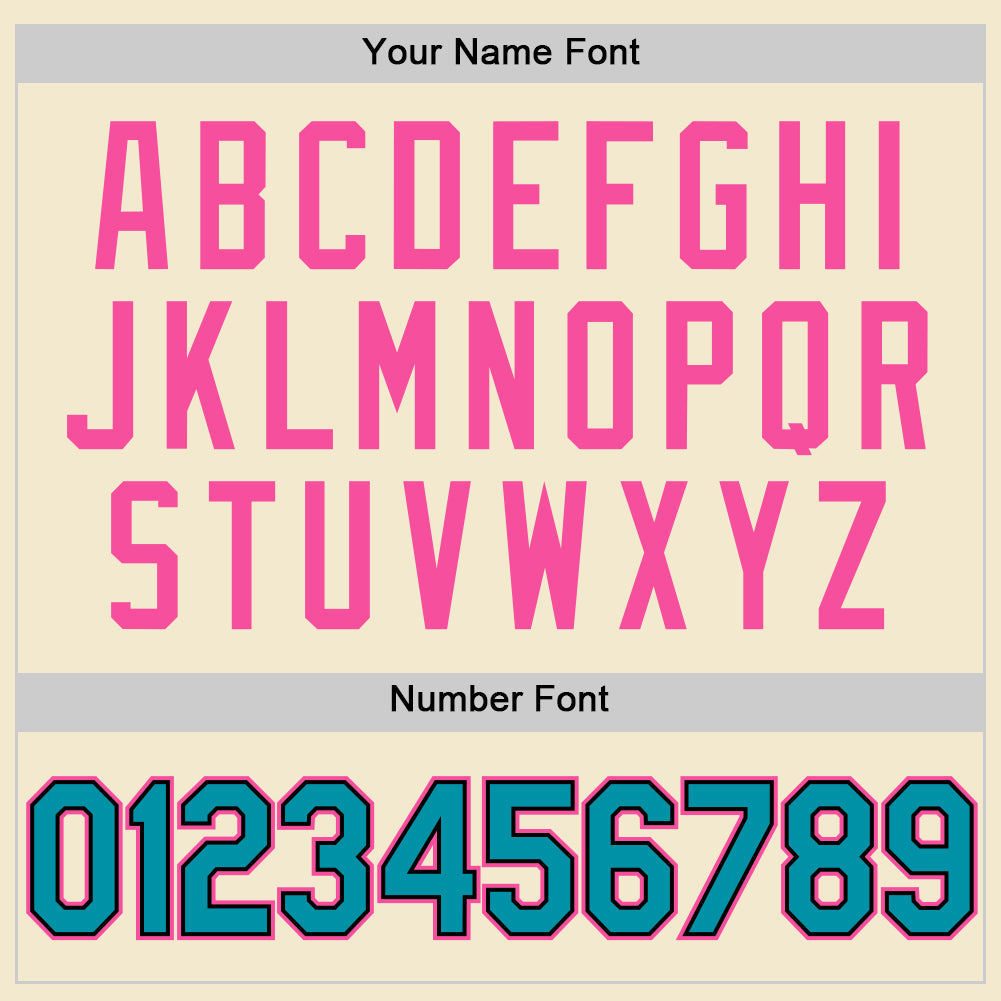 Custom Cream Teal Black-Pink Authentic Throwback Baseball Jersey