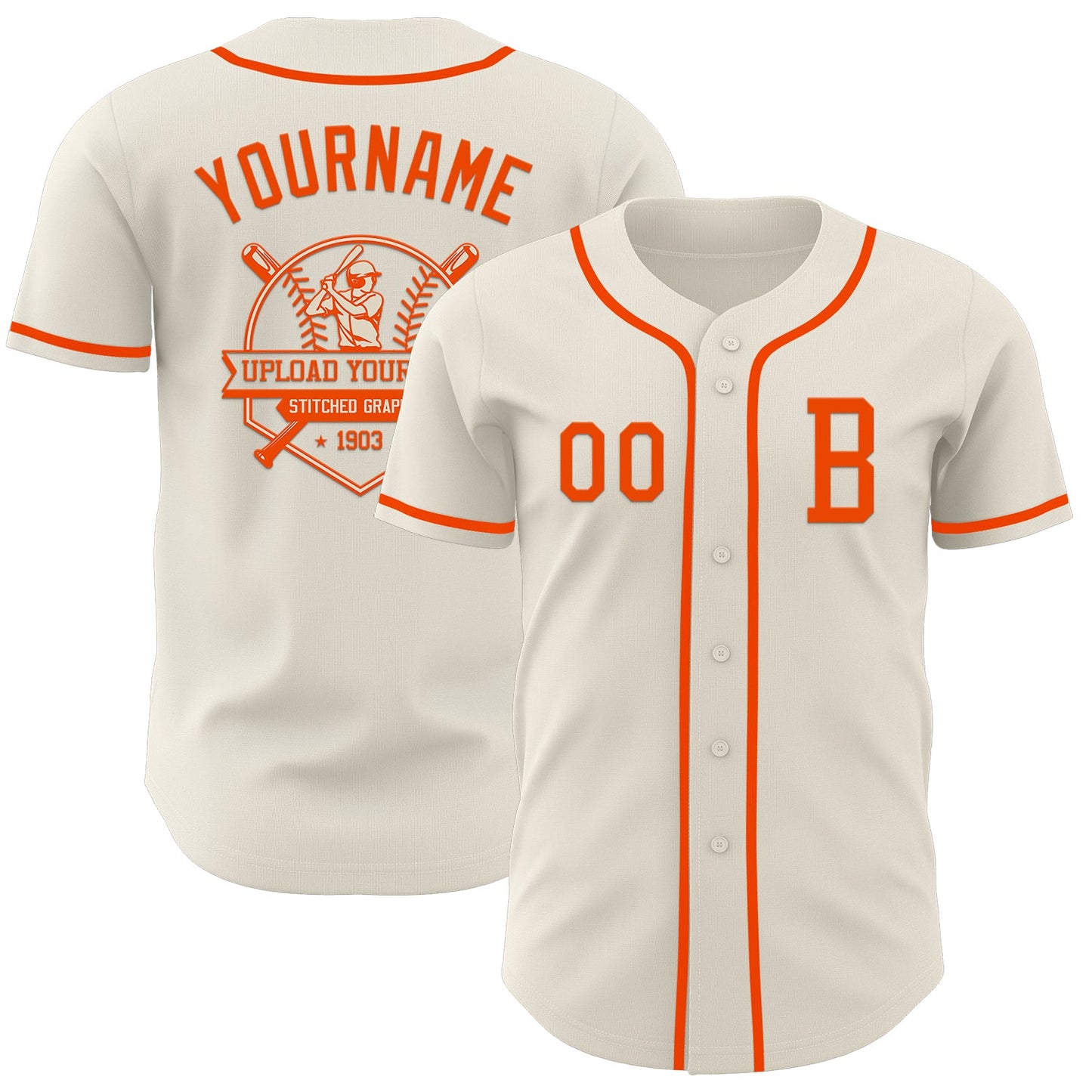 Custom Cream Orange Authentic Baseball Jersey