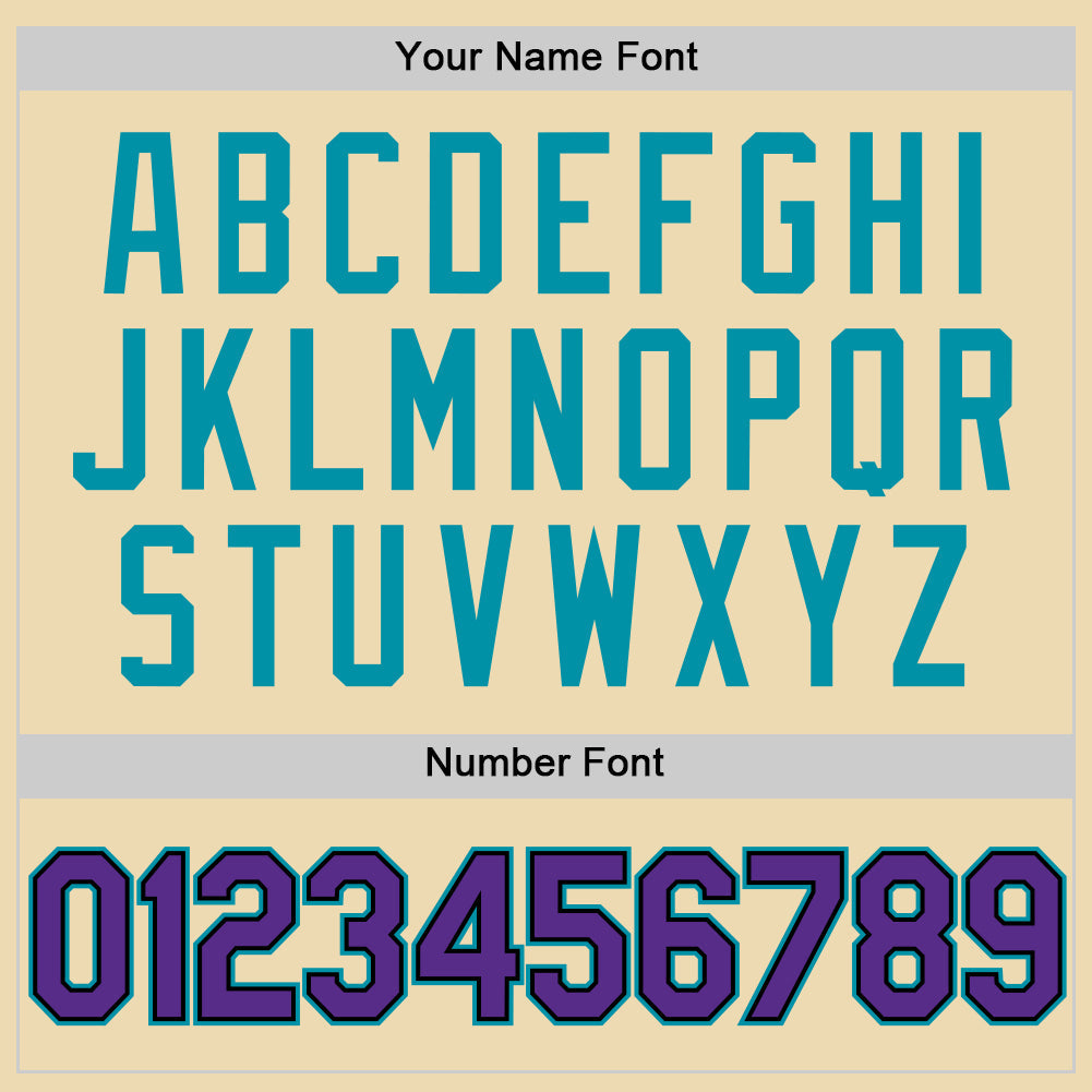 Custom Cream Purple Black-Teal Authentic Throwback Basketball Jersey