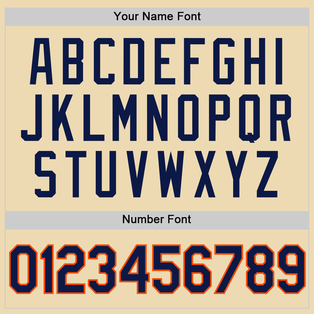 Custom Cream Navy-Orange Authentic Throwback Basketball Jersey