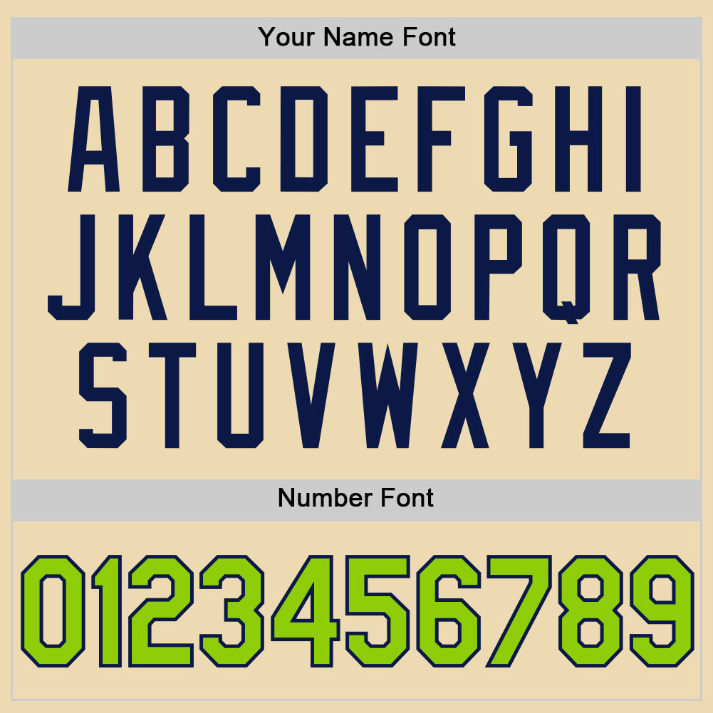 Custom Cream Neon Green-Navy Authentic Throwback Basketball Jersey