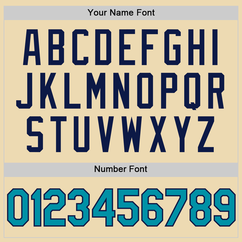 Custom Cream Teal-Navy Authentic Throwback Basketball Jersey