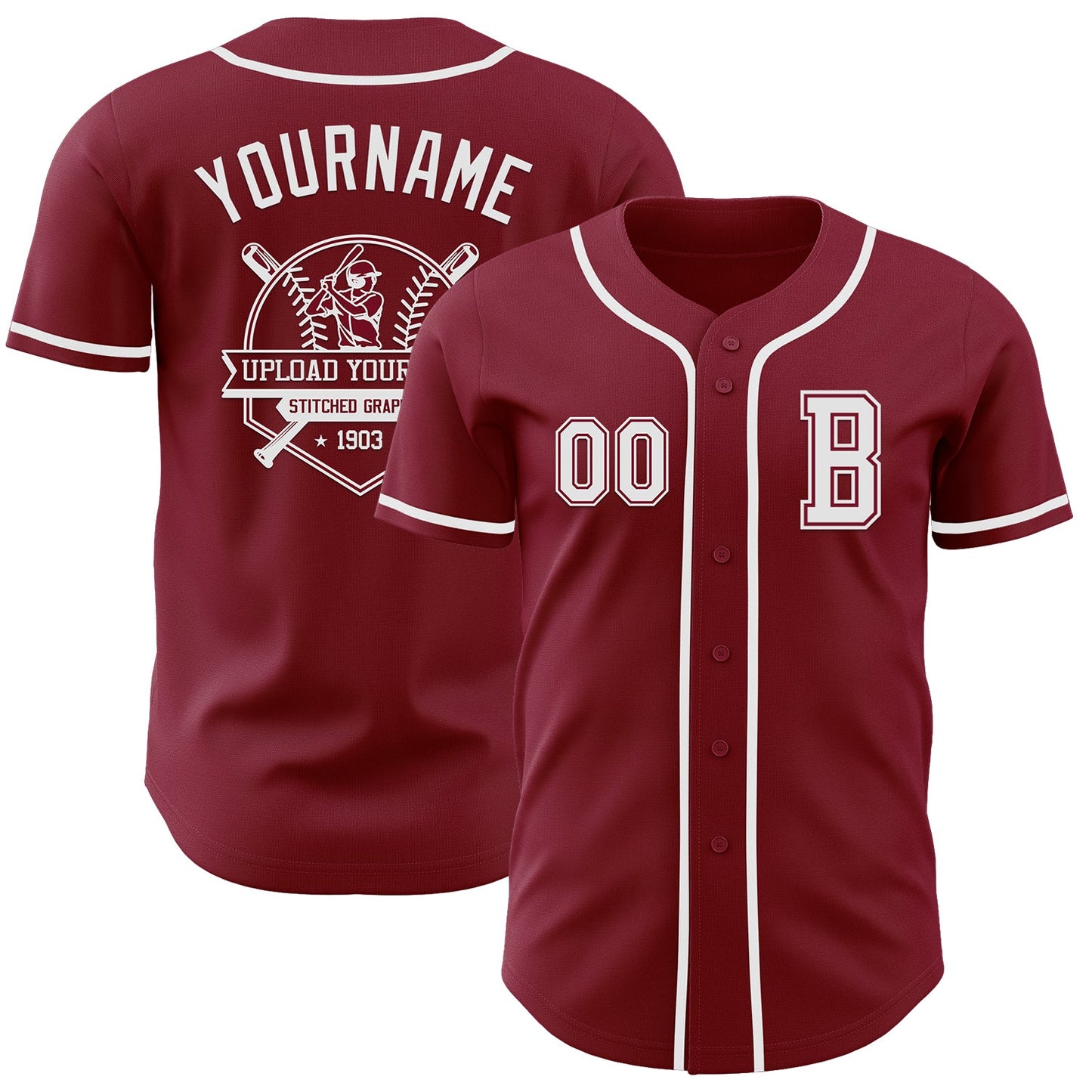 Custom Crimson White Authentic Baseball Jersey