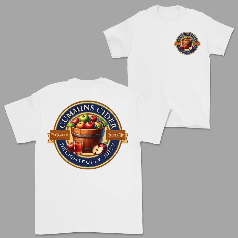 Cummins Cider - Men's Funny T-shirt- Menswear Casual Crewneck, 2 Sided T-shirt For Men, Gift For Men