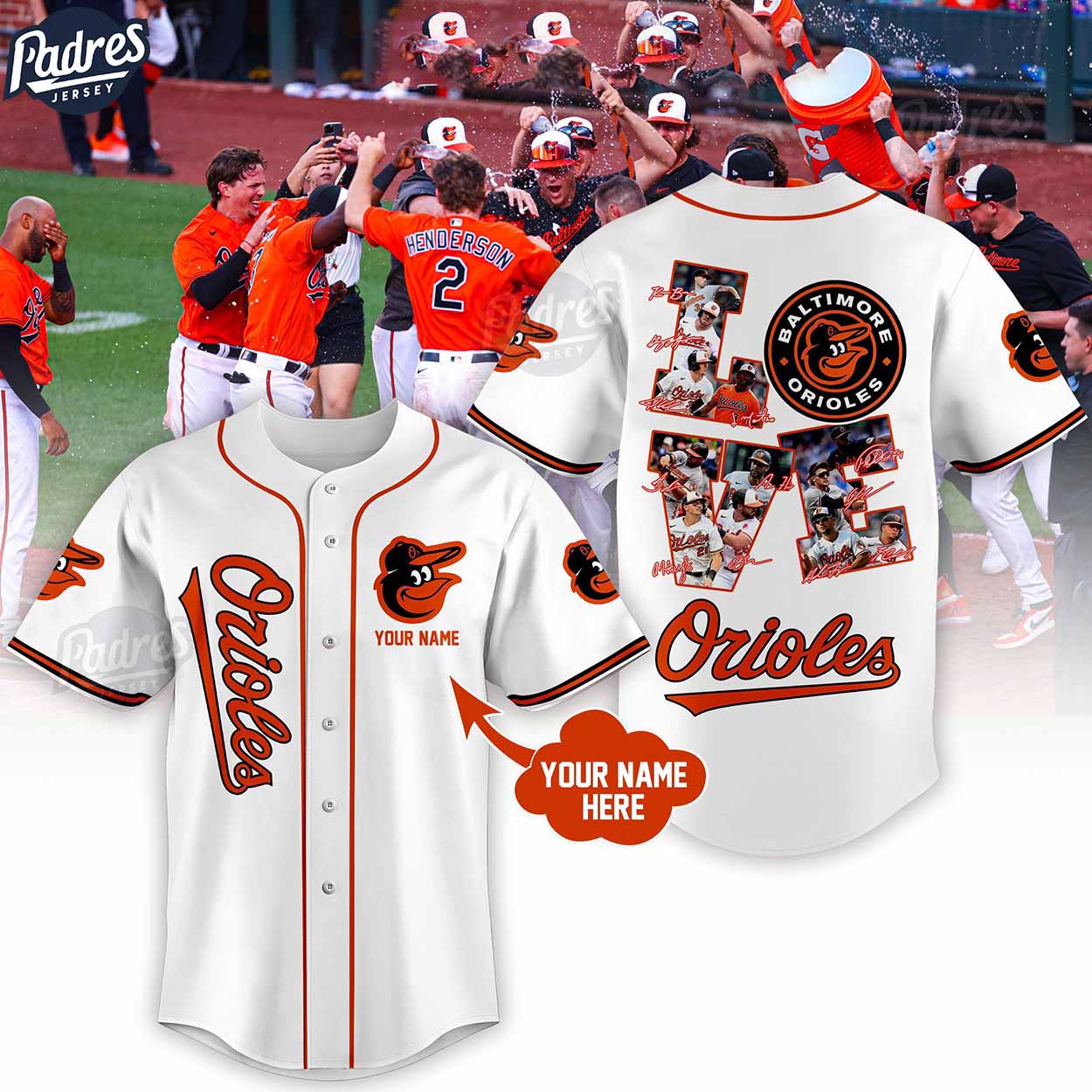 Custom Baltimore Orioles Love Team Baseball Jersey - Padres Jersey Oasis: Elevate Your Baseball Style Game