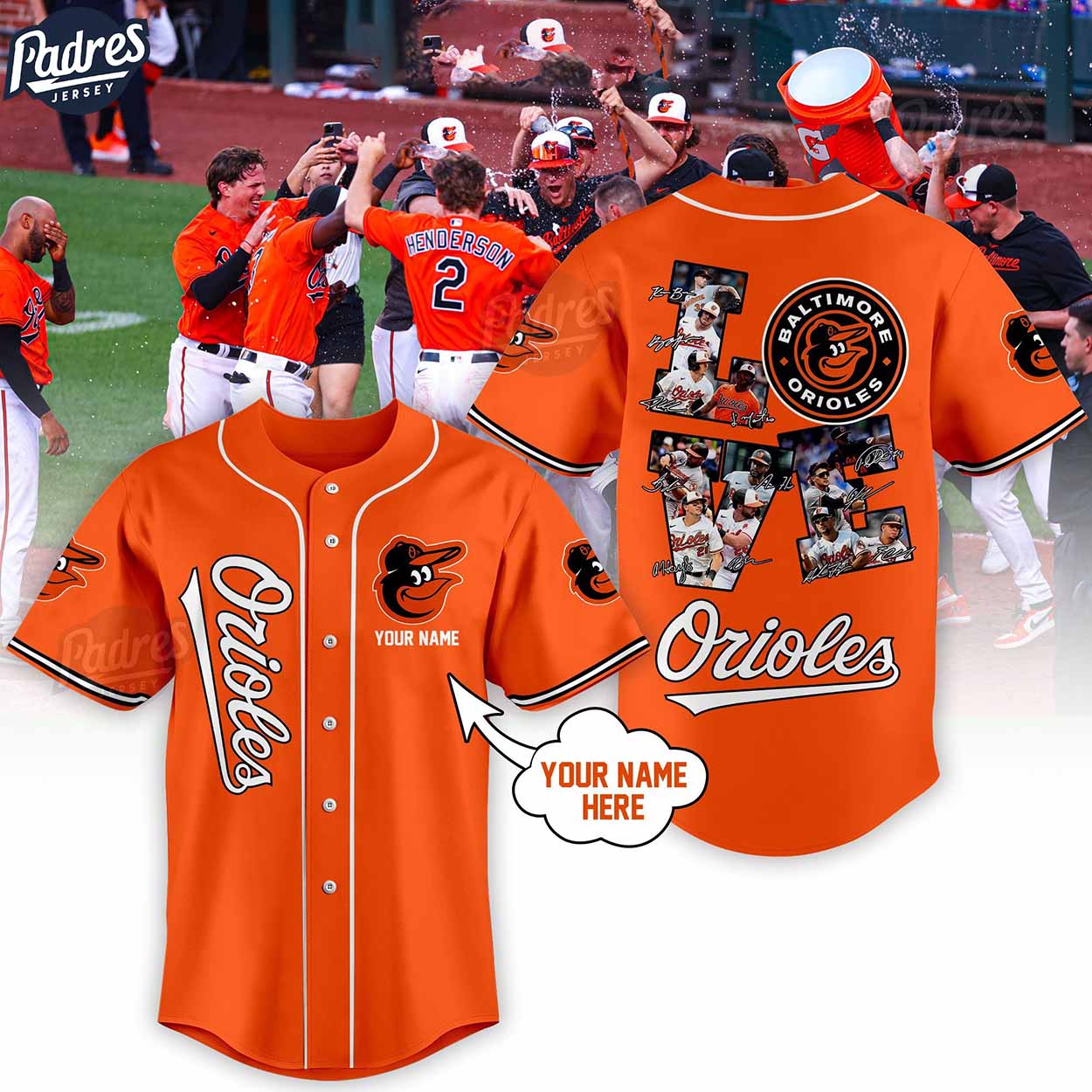 Custom Baltimore Orioles Love Team Orange Baseball Jersey - Padres Jersey Oasis: Elevate Your Baseball Style Game