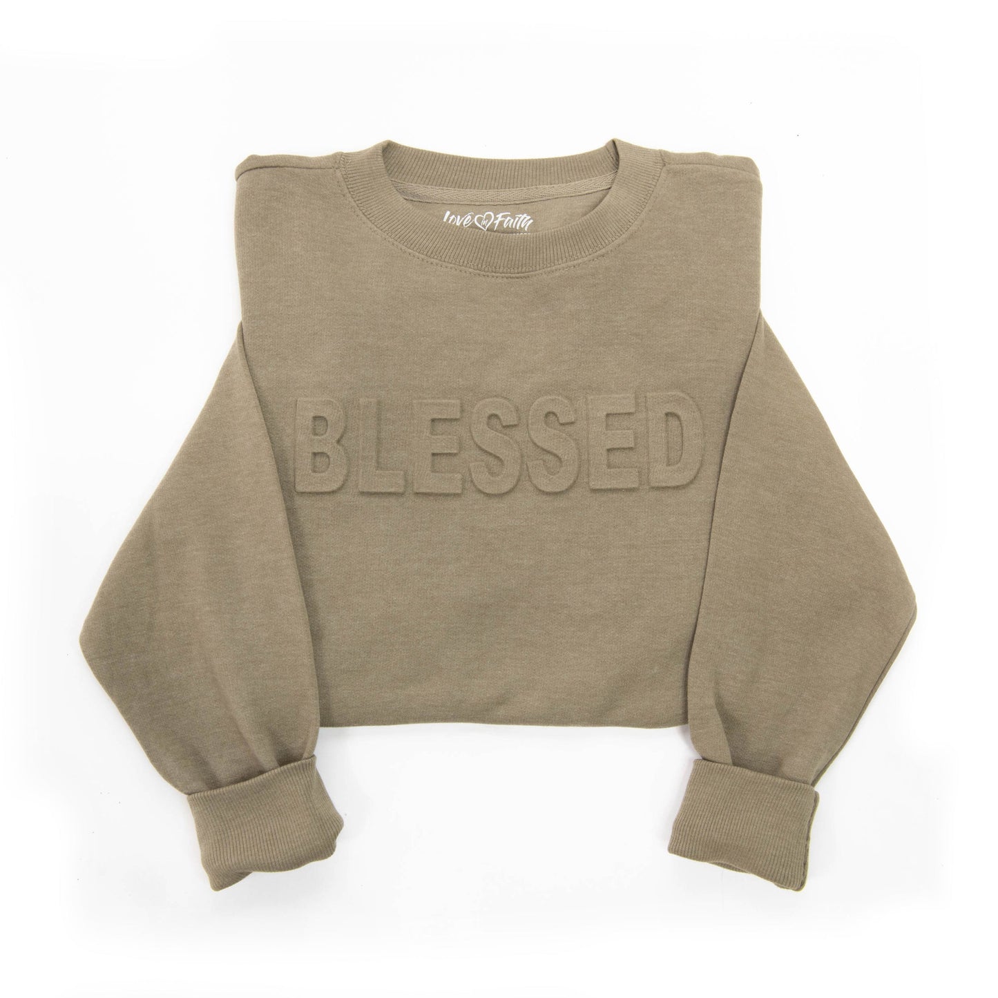 Embellished Blessed Sweatshirt - Test-goflaus