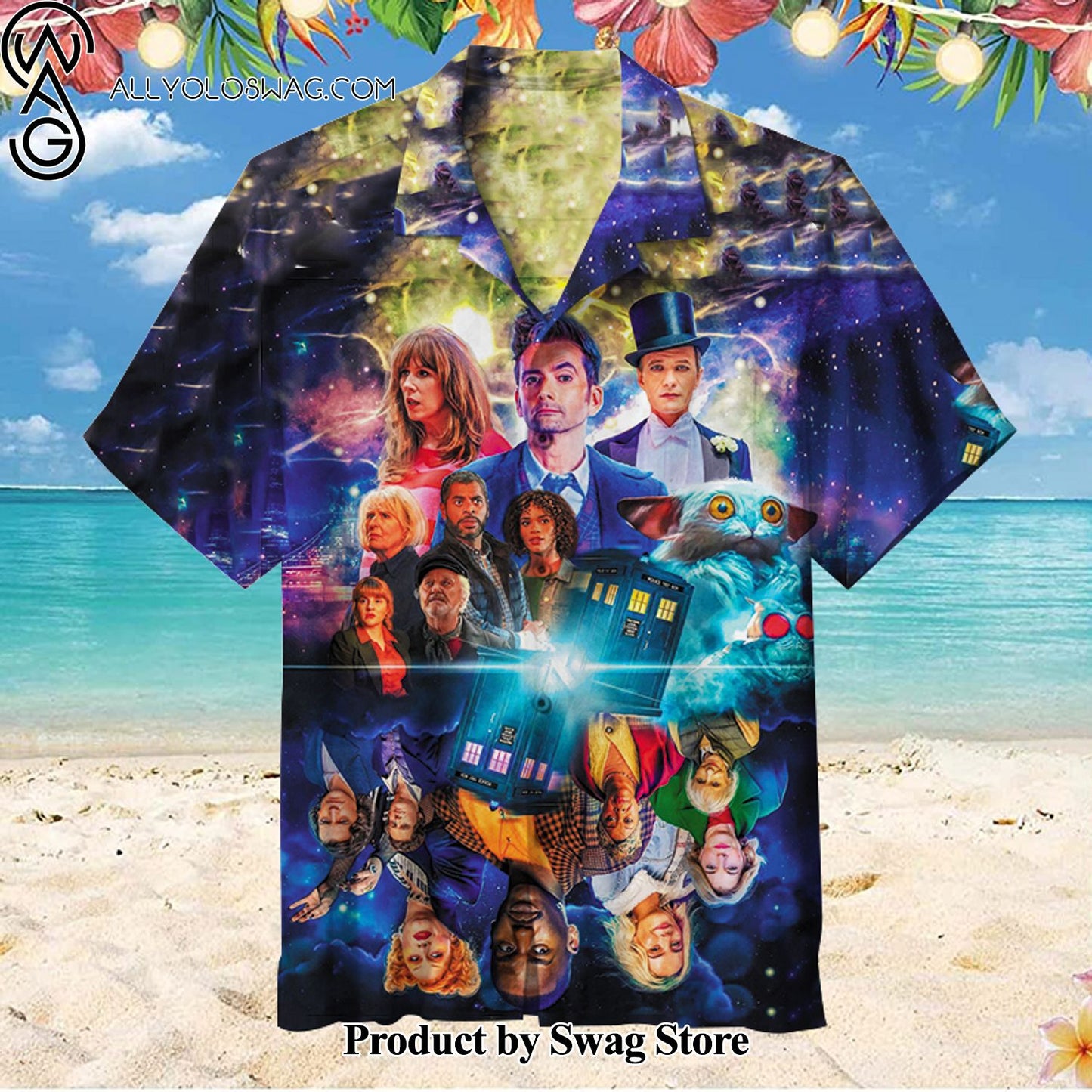 Doctor who Upcycled Hawaiian Shirt