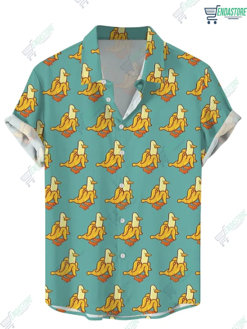 Duck In Banana Hawaiian Short Sleeved Shirt