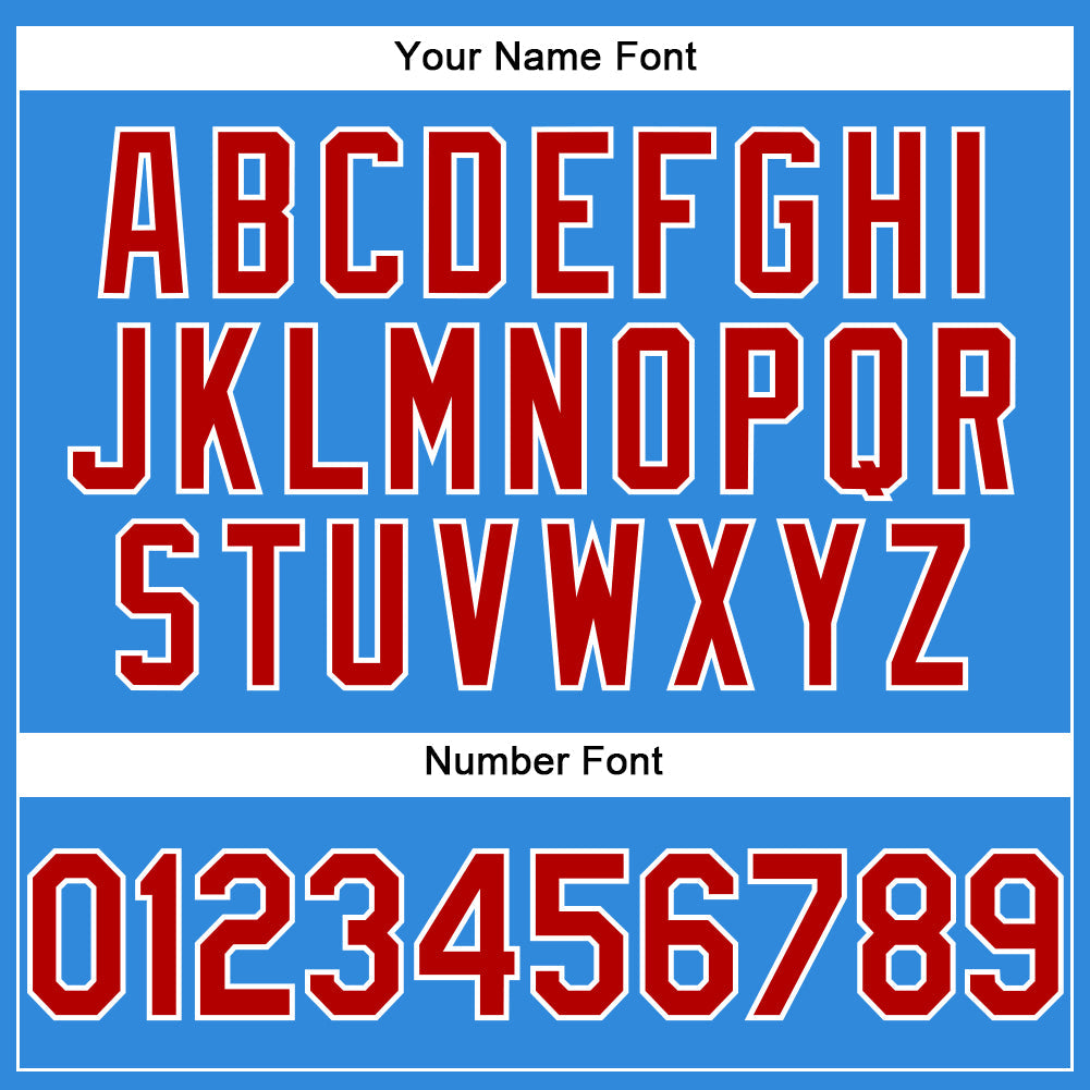 Custom Electric Blue Red-White Authentic Baseball Jersey