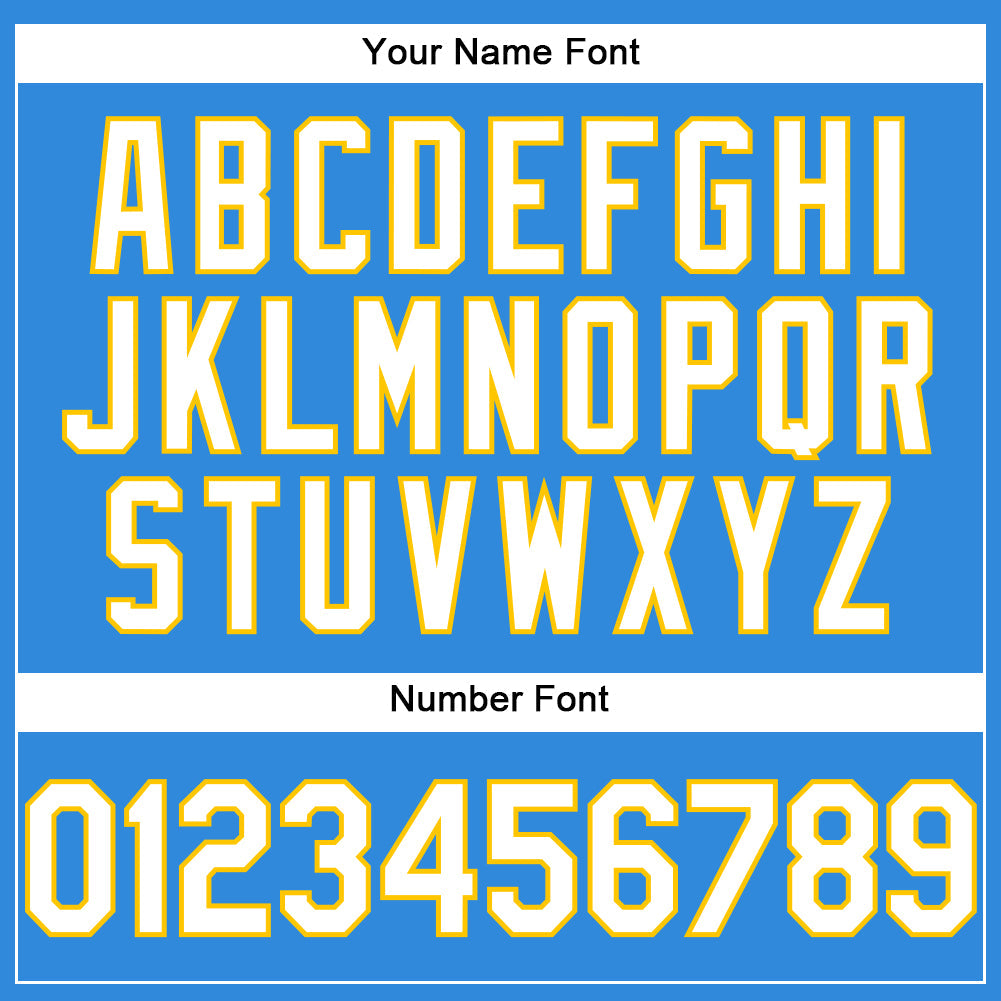 Custom Electric Blue White-Yellow Authentic Baseball Jersey