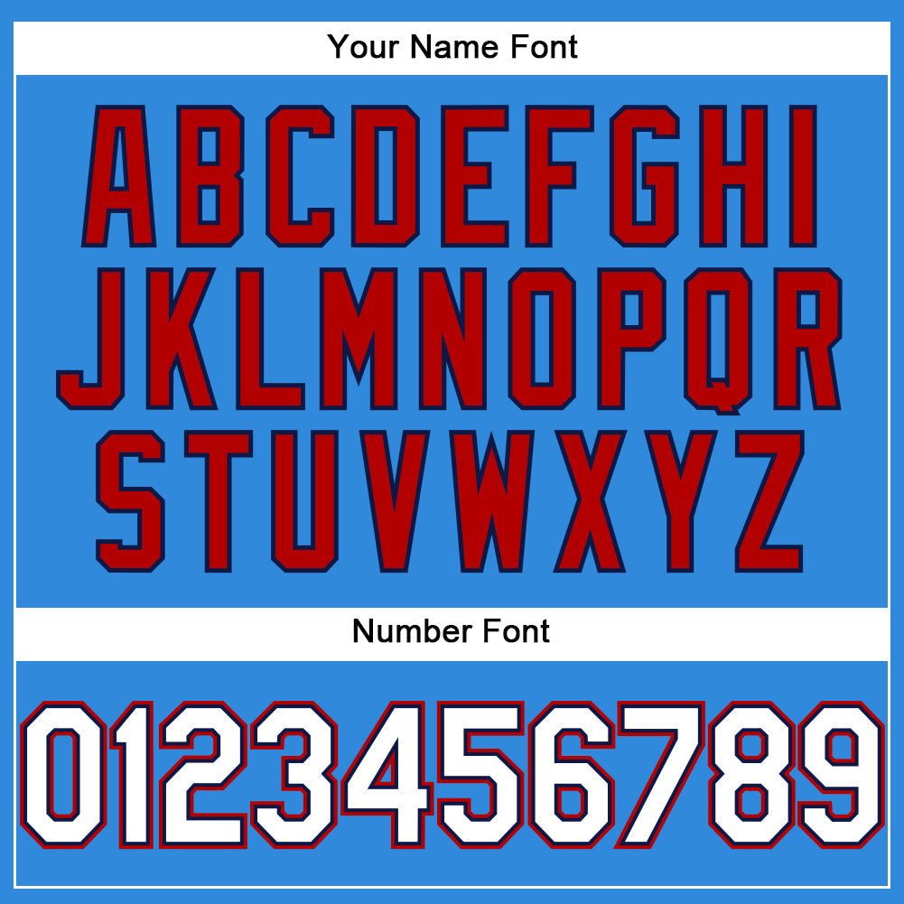 Custom Electric Blue White Red-Navy Authentic Baseball Jersey