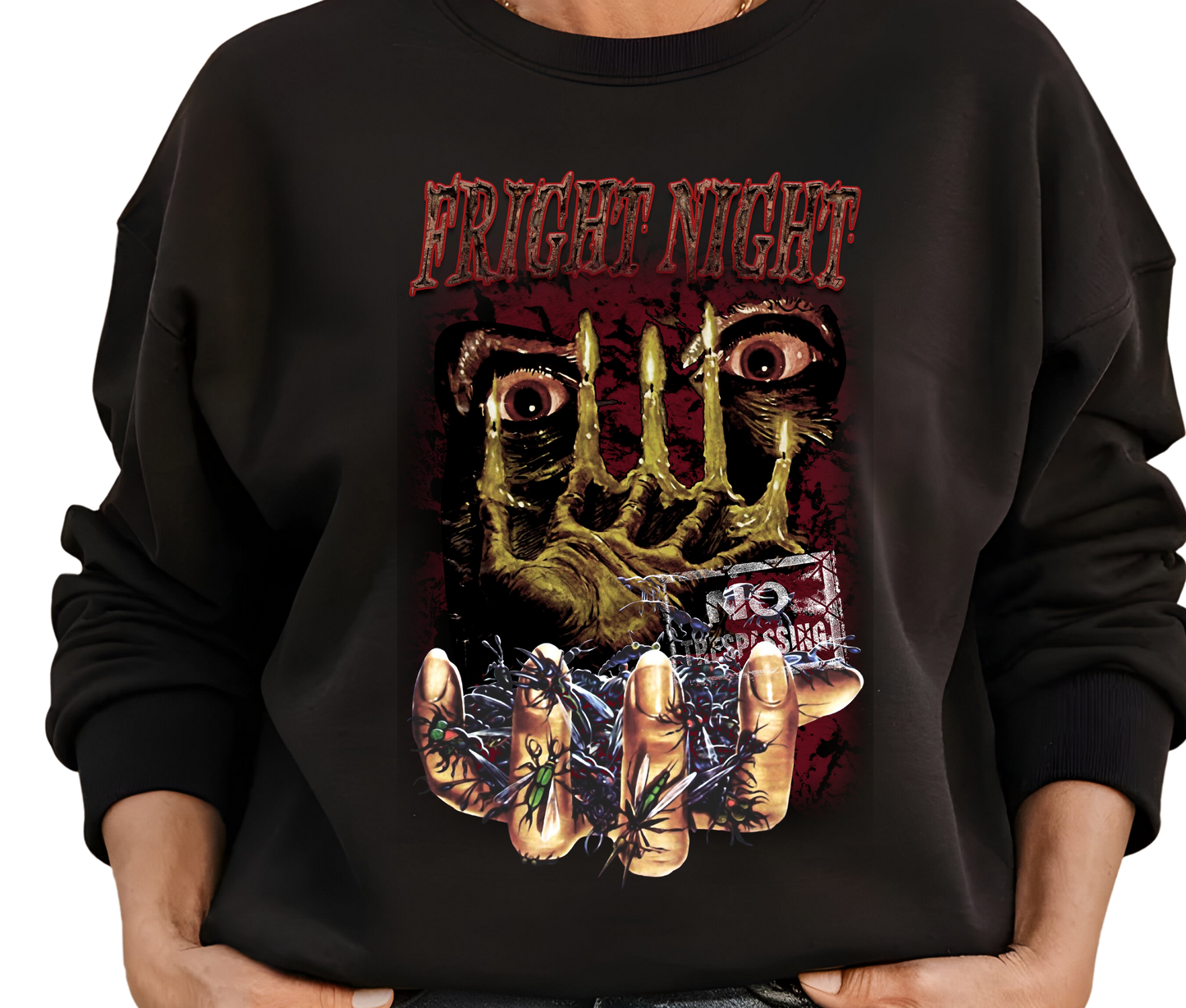 Fright Night Sweatshirt – Retro Horror Movie Hoodie, 80s Vampire Streetwear for Cult Film Fans