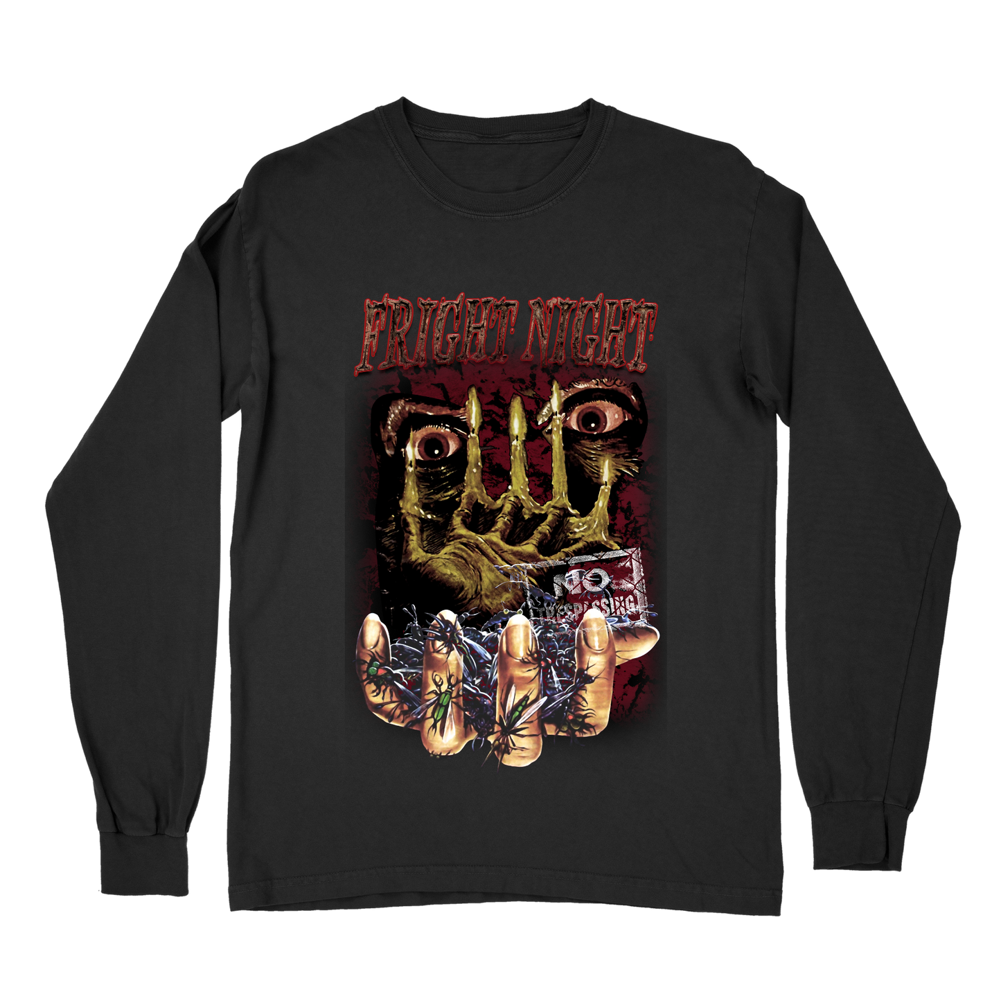 Fright Night Long Sleeve T-Shirt – Vintage Horror Graphic Shirt, 80s Vampire Movie Streetwear