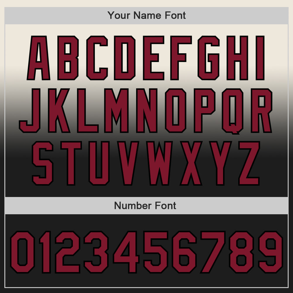 Custom Cream Crimson-Black Authentic Fade Fashion Baseball Jersey