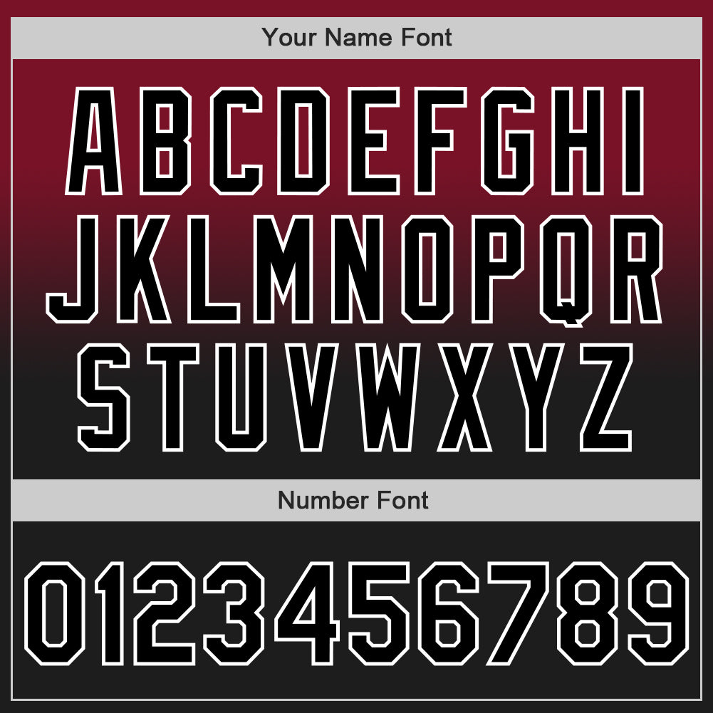 Custom Crimson Black-White Authentic Fade Fashion Baseball Jersey