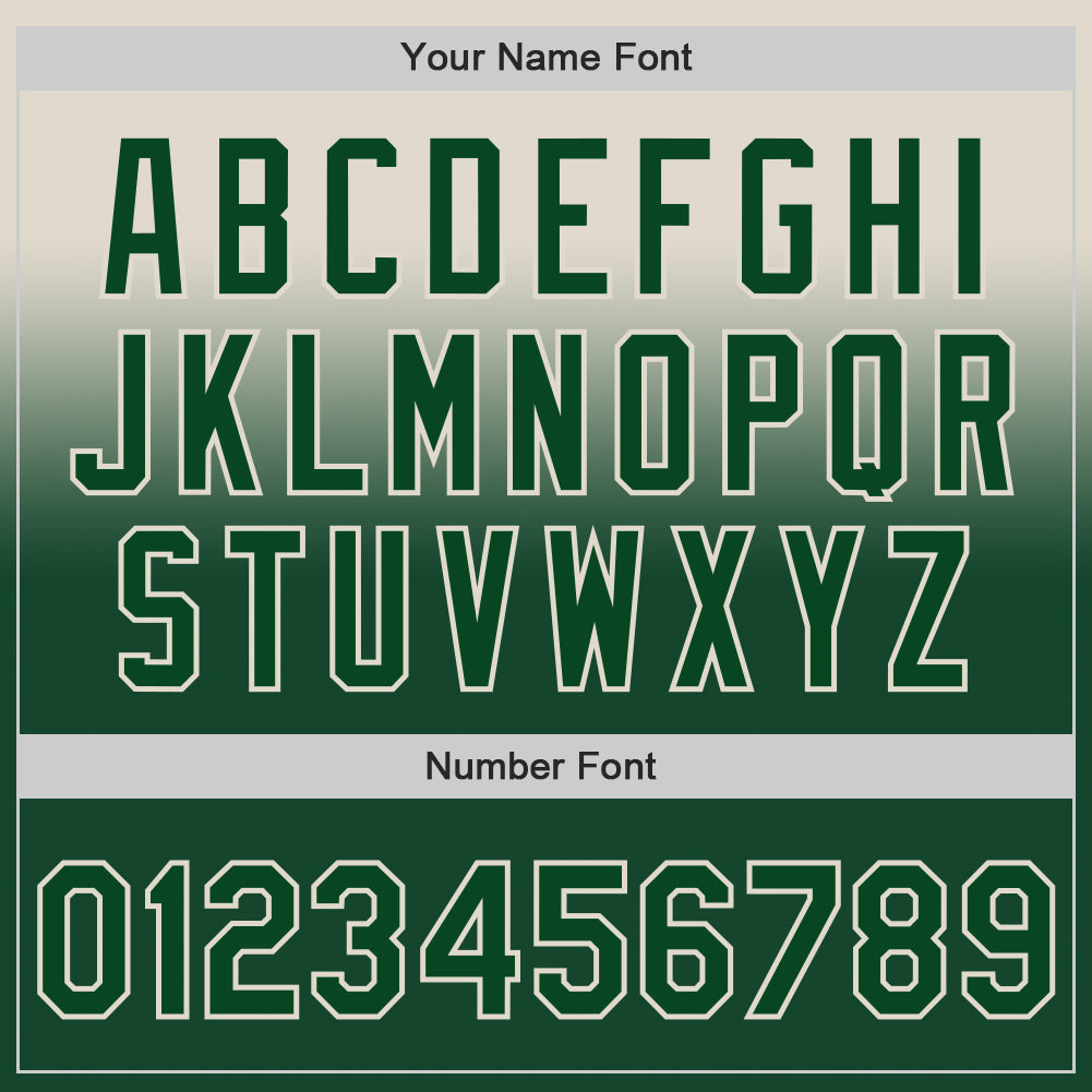 Custom Cream Green Authentic Fade Fashion Baseball Jersey