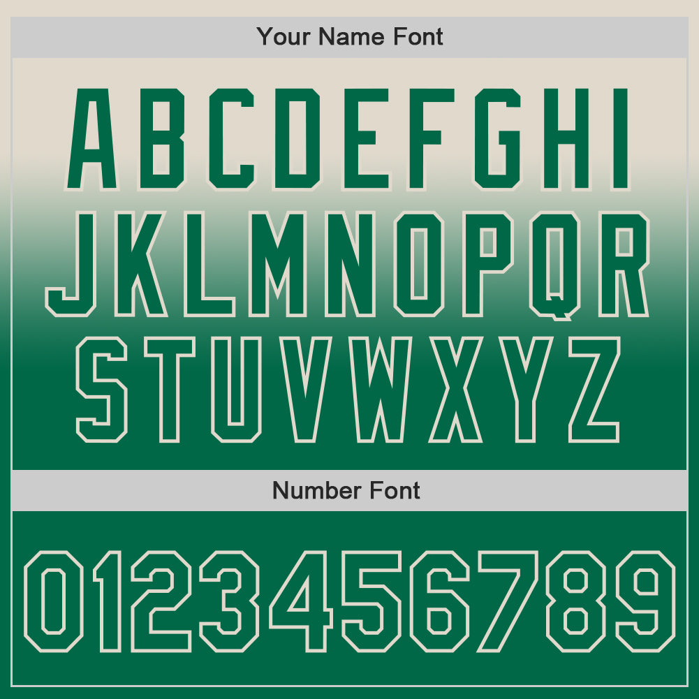 Custom Cream Kelly Green Authentic Fade Fashion Baseball Jersey