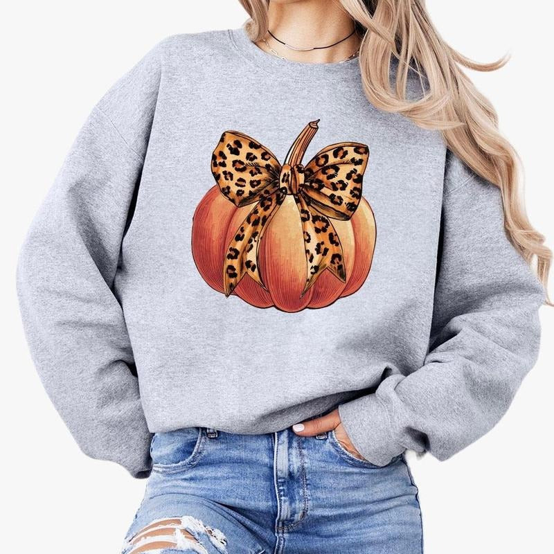 Fall Coquette Shirt, Retro Fall Comfort Tee, Fall Pumpkin Leopard Shirt, Autumn Girly Shirt, Halloween Cquette Shirt, Leopard Pumpkin Vintage Shirt, Spooky Mama Shirt, Pumpkin Women Top