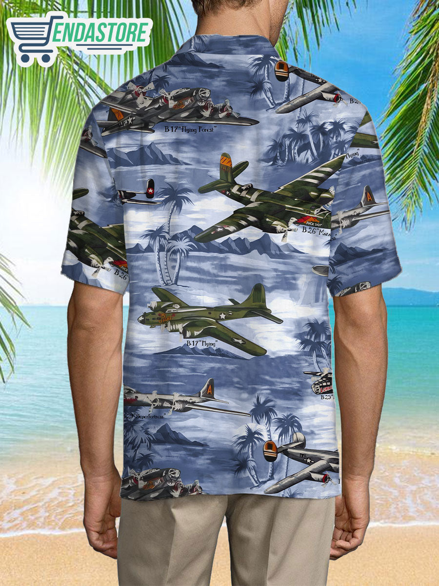 Fighter Bomber Airplanes Hawaiian Aloha Shirt
