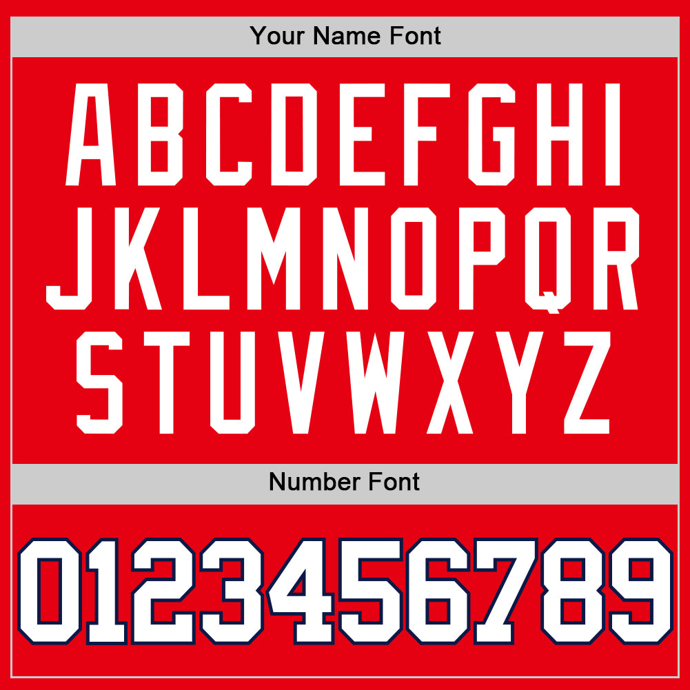 Custom Fire Red White-Navy Authentic Basketball Jersey