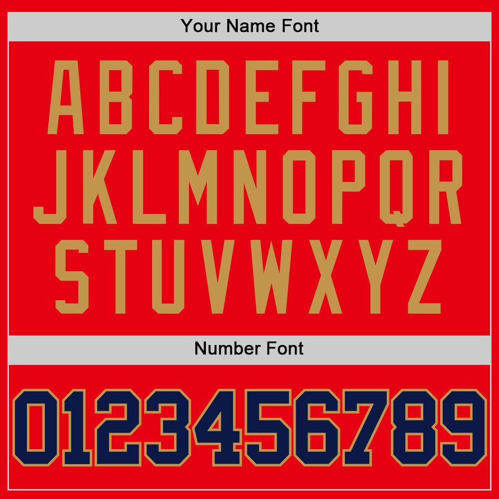 Custom Fire Red Navy-Old Gold Authentic Basketball Jersey