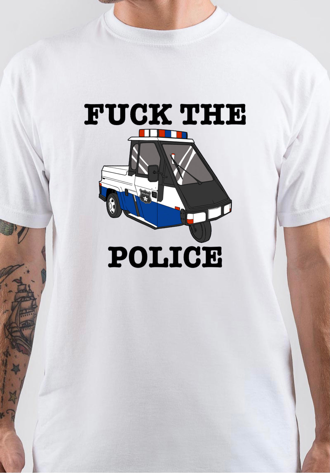 Fuck tha Police White T-Shirt Style003