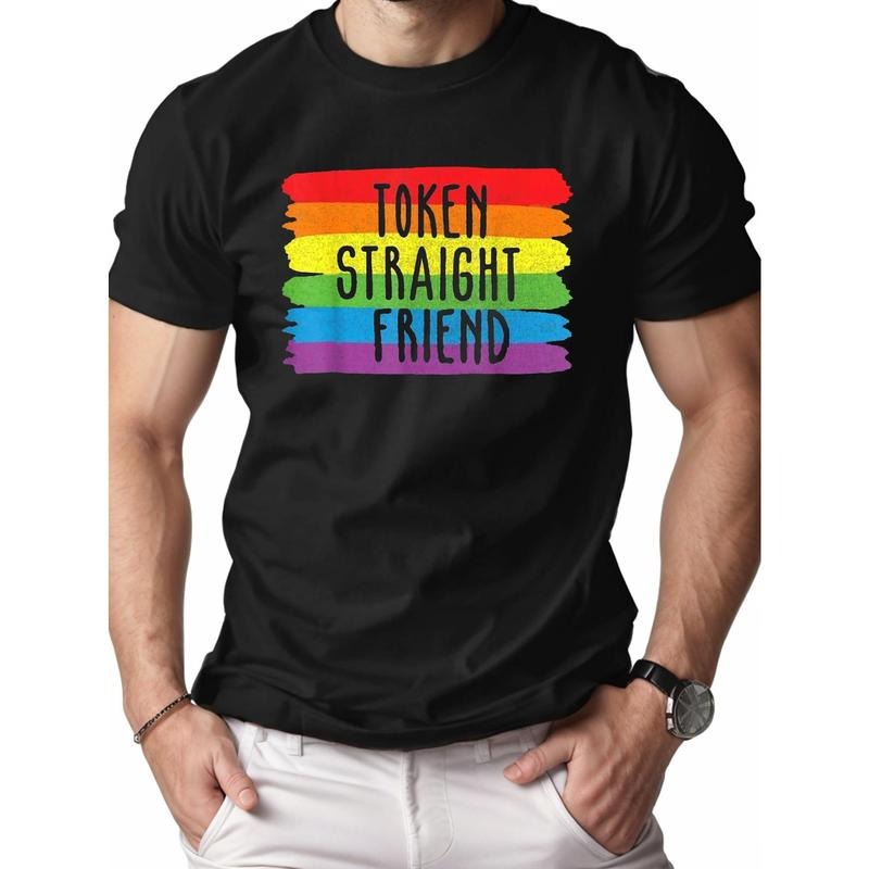 Gay Day Rainbow cotton men's T-shirt fits comfortably Made in USA