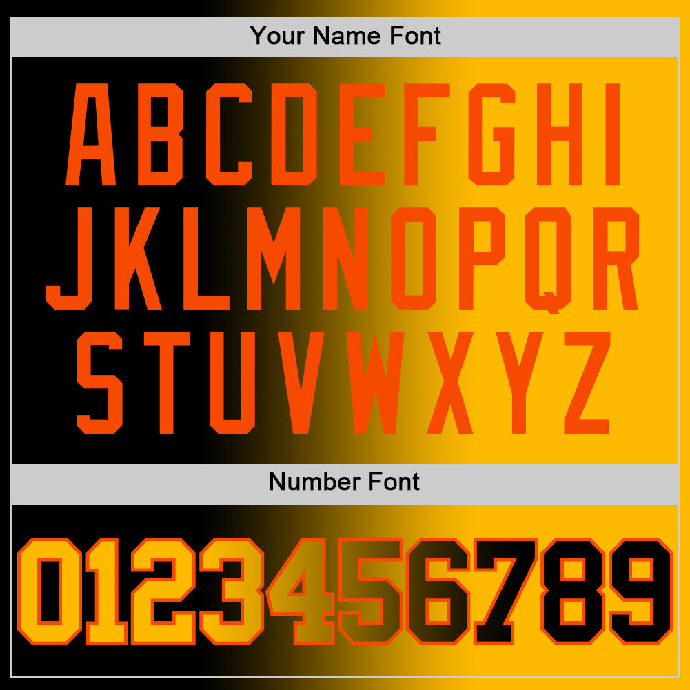 Custom Black Gold-Orange Authentic Gradient Fashion Basketball Jersey