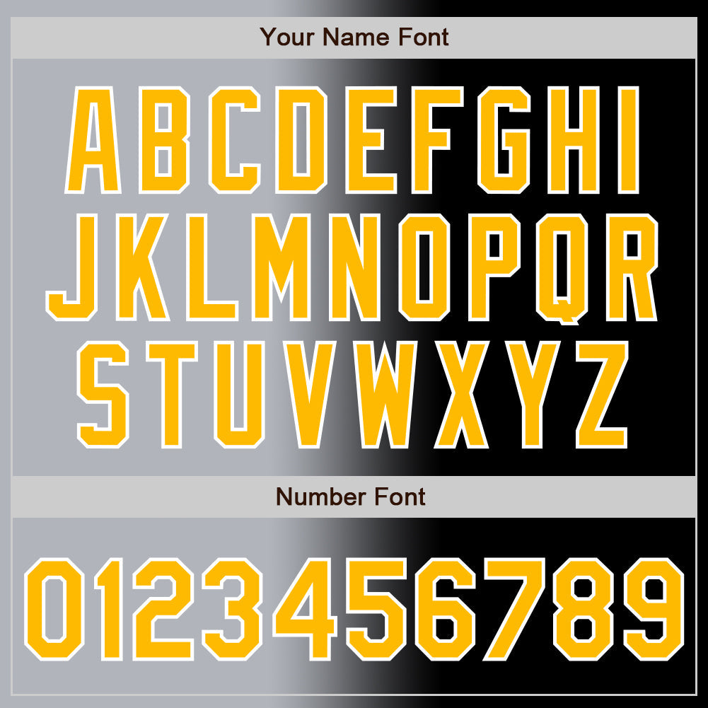 Custom Black Gold Gray-White Authentic Gradient Fashion Baseball Jersey