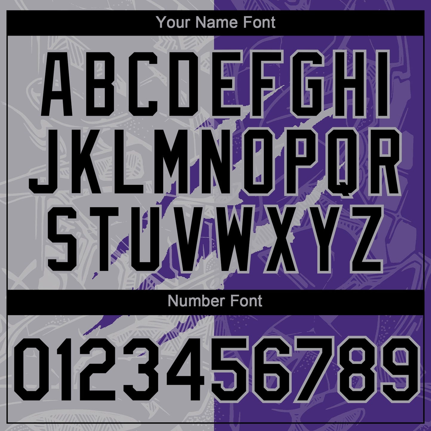 Custom Graffiti Pattern Black Purple-Gray 3D Scratch Authentic Baseball Jersey