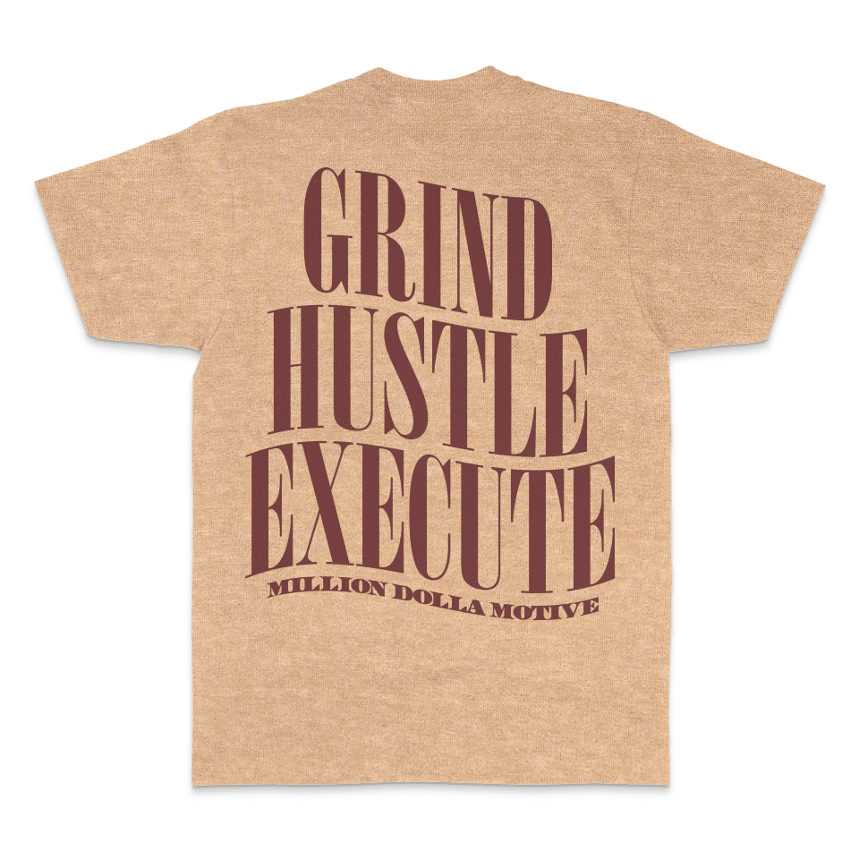 Grind Hustle Execute - Blush Tan Vintage Dye T-Shirt