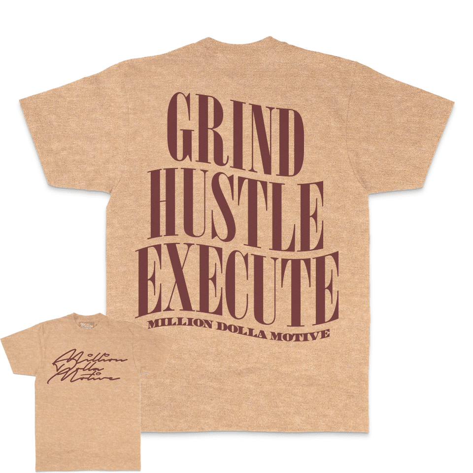 Grind Hustle Execute - Blush Tan Vintage Dye T-Shirt