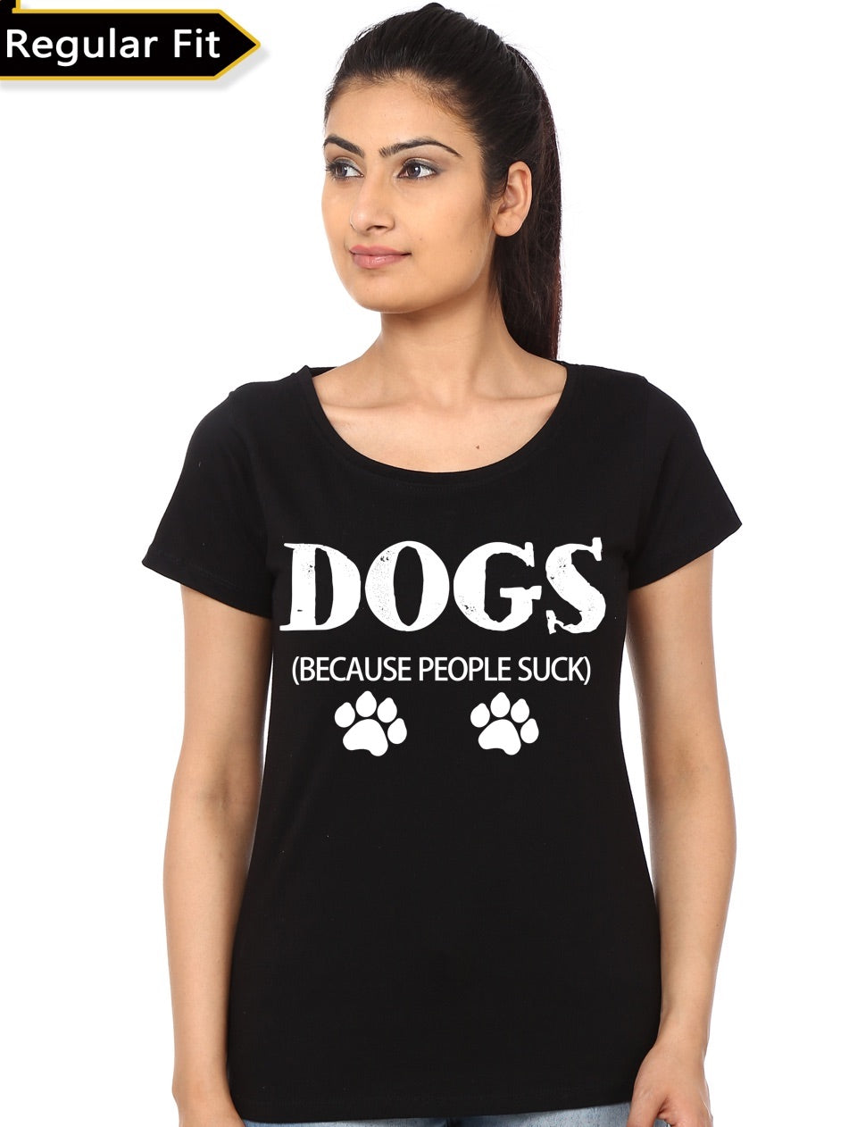 Dogs Becuase People Suck Black Girl’s T-Shirt