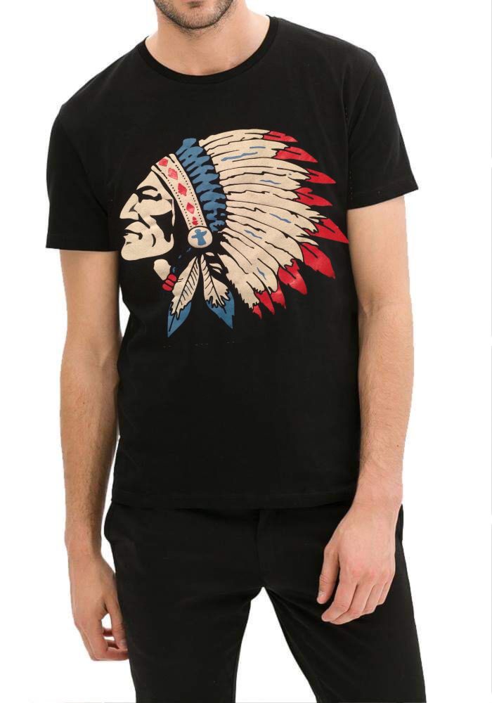 Indian Skull Illustration T-Shirt