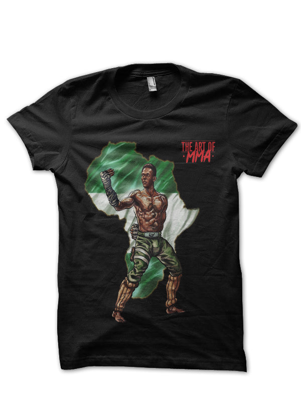 Israel Adesanya Black Half Sleeve T-Shirt Style003
