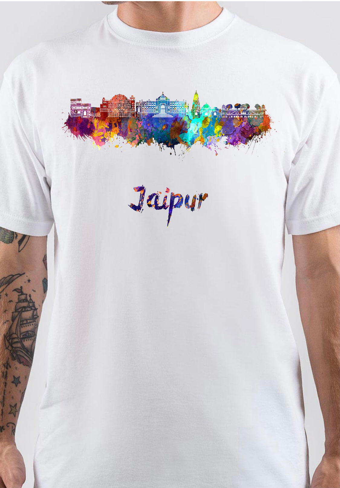 Jaipur White T-Shirt Style002
